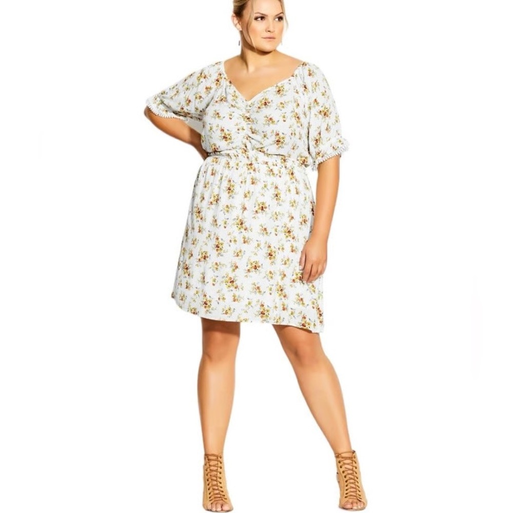City Chic White Floral Mini Dress
